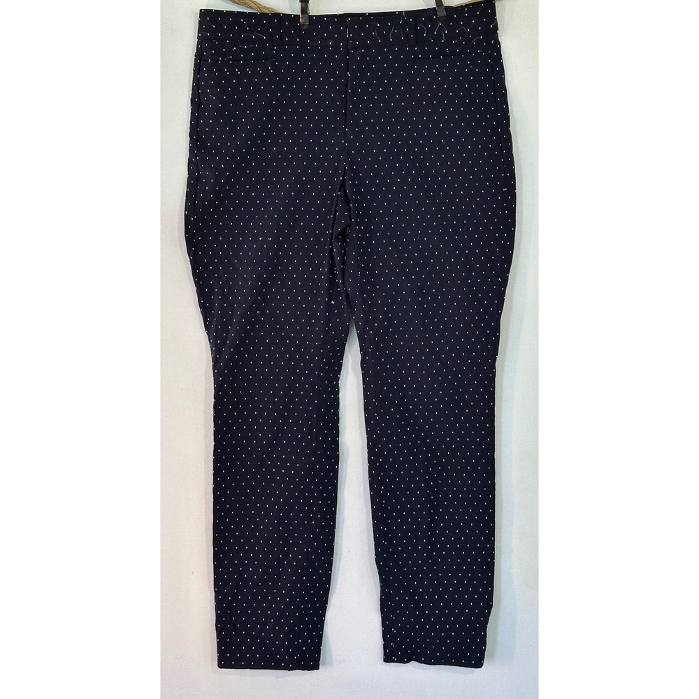Banana Republic Sloan Curvy Fit Polka Dot Pants Womens 6 Stretch Blue